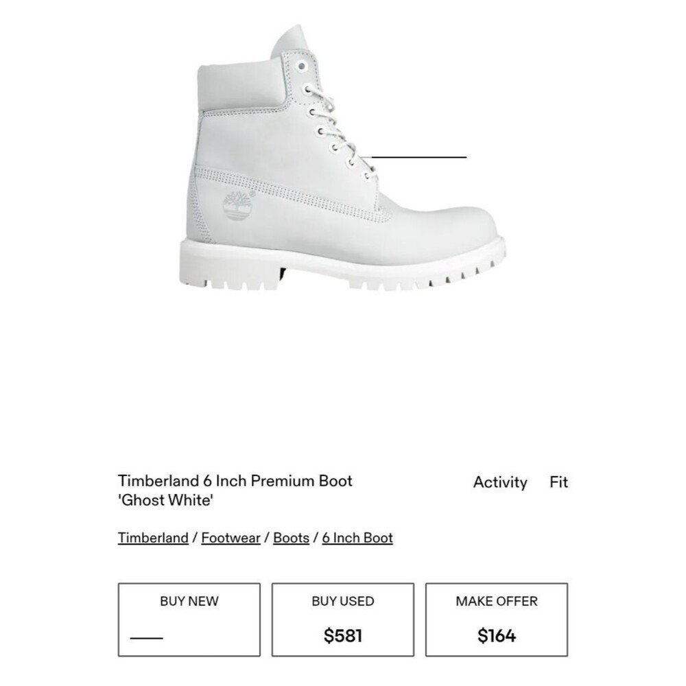 Mens Timberland Premium 6 inch Boots A180L Vapourous Grey Mens US 11